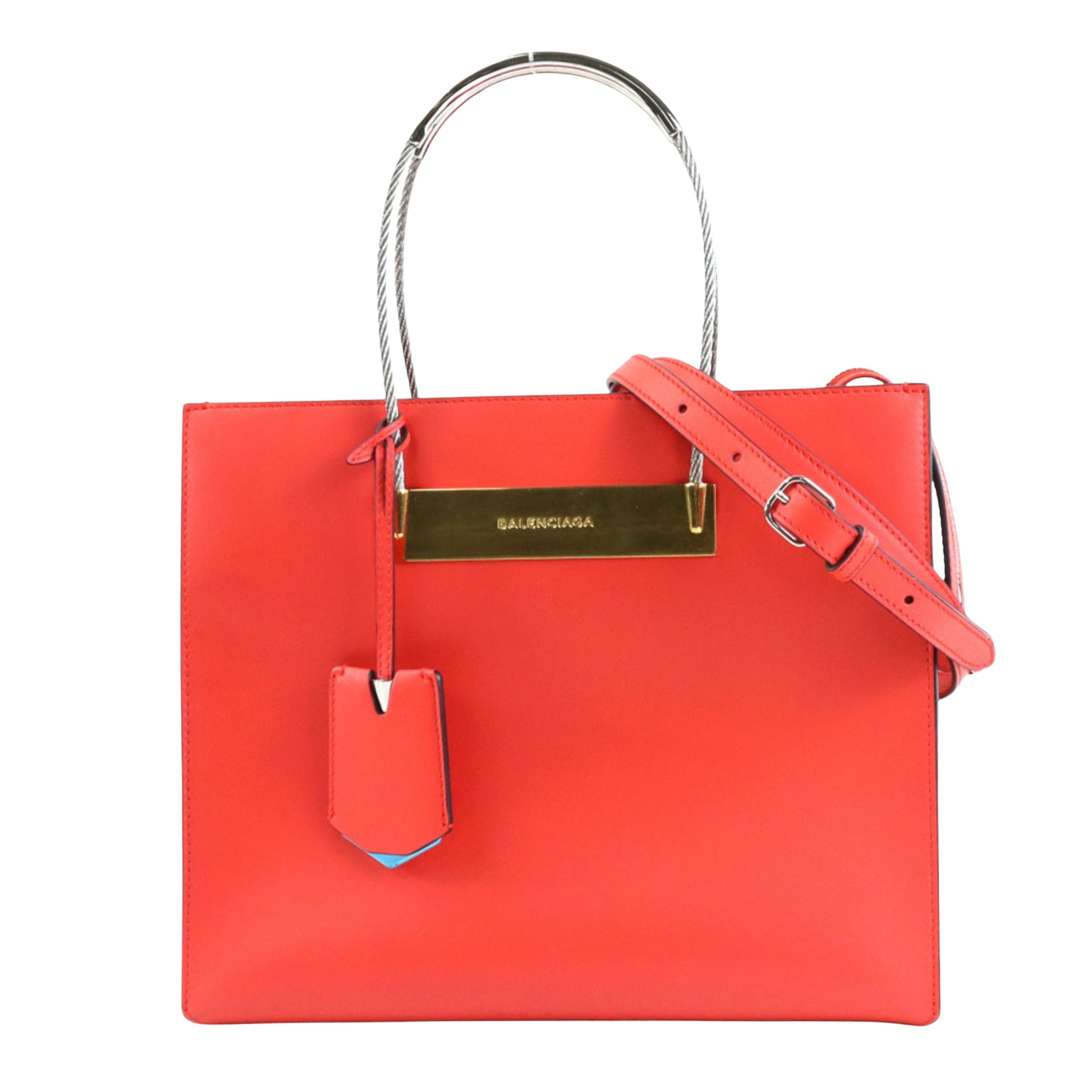 Balenciaga Red Leather Shoulder Bag