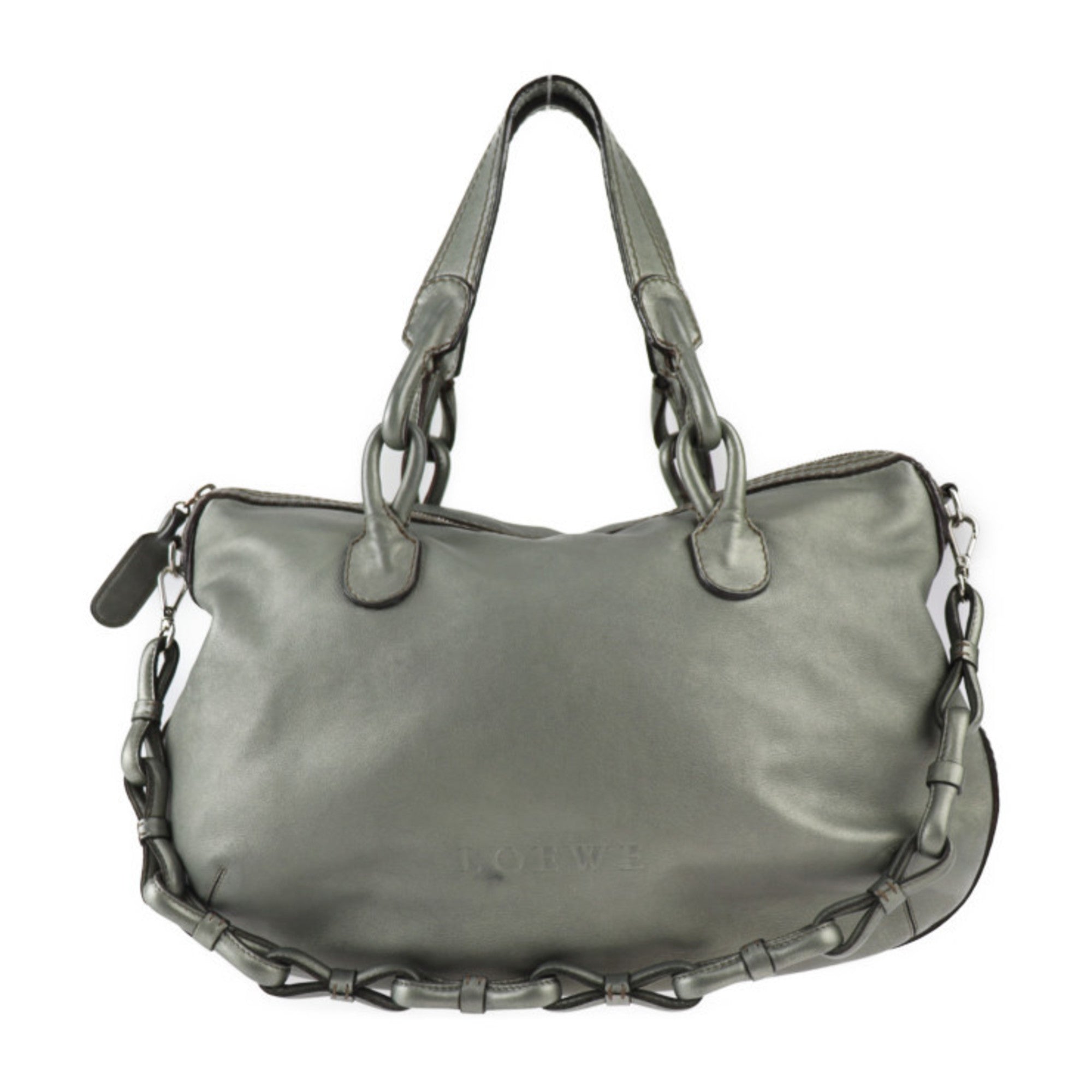 Loewe Fiesta Khaki Leather Shoulder Bag