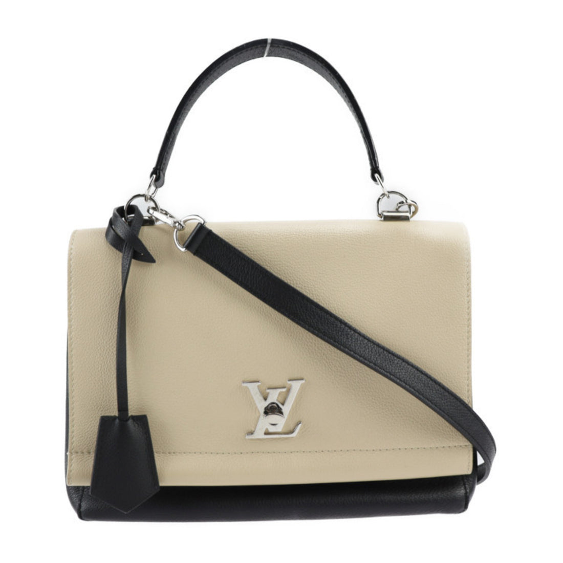 Louis Vuitton Lockmeto White Leather Handbag 