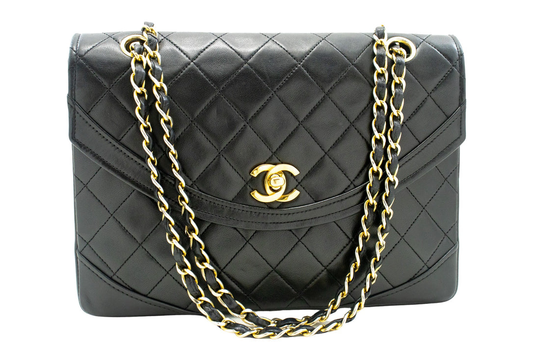 Chanel Half moon Black Leather Shoulder Bag