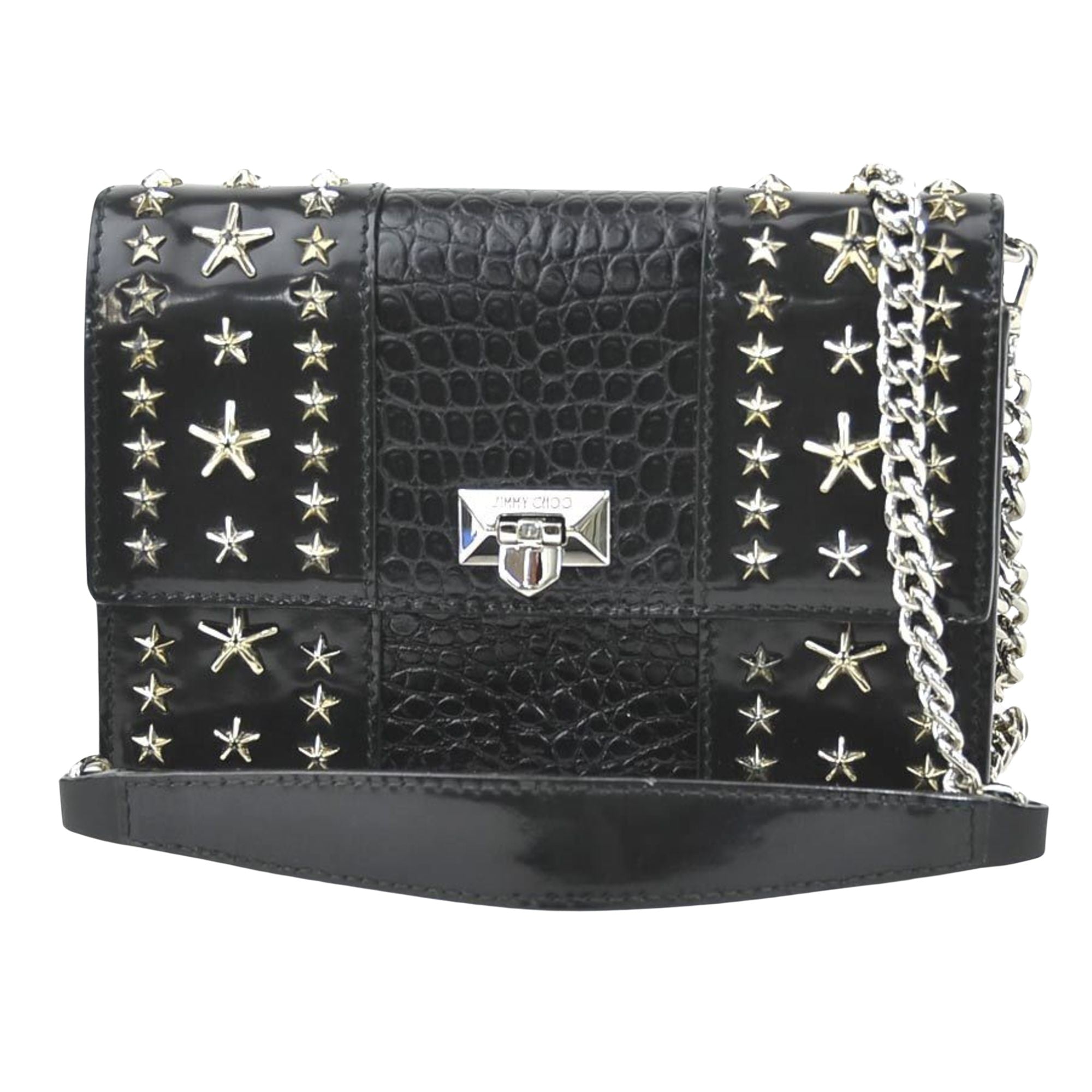 Jimmy Choo Star studs Black Leather Shopper Bag