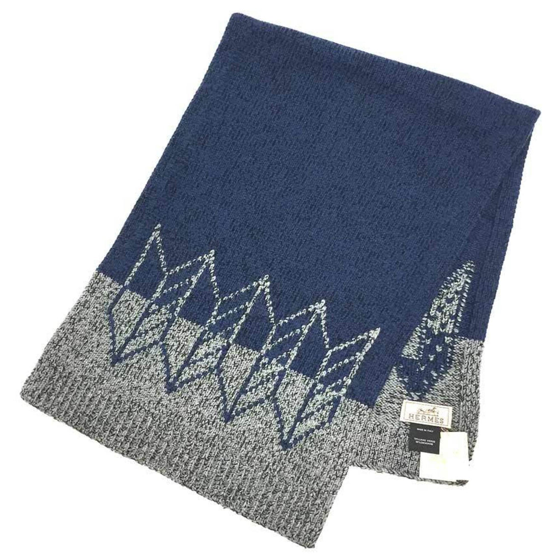 Hermès Navy Cashmere Scarf 