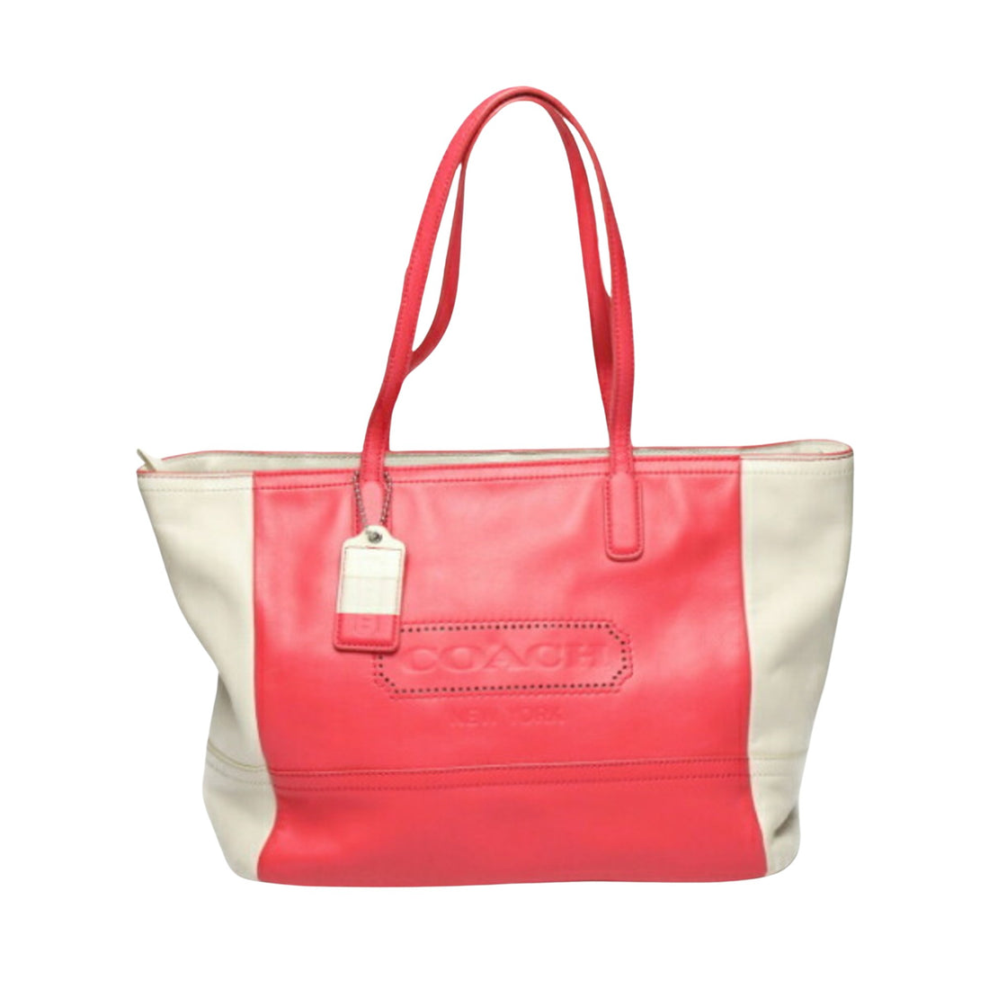 Coach Red Leather Tote Bag