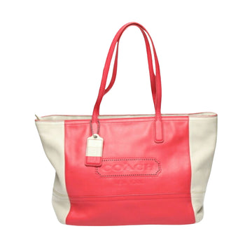 Coach Red Leather Tote Bag