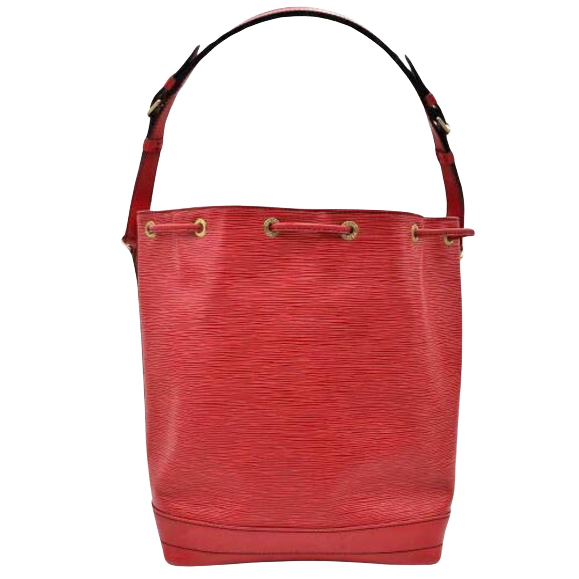 Louis Vuitton Noe Red Leather Shopper Bag