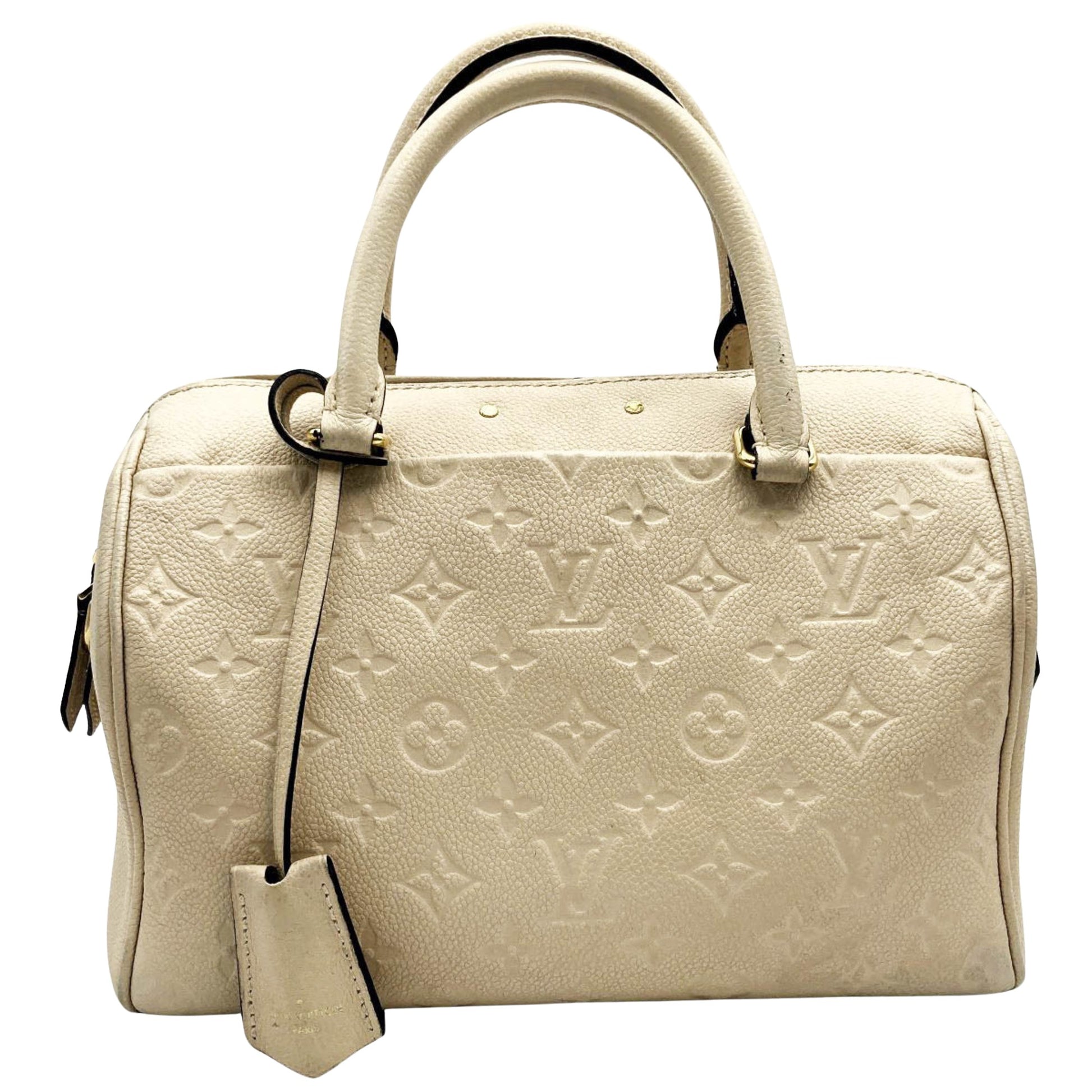 Louis Vuitton Speedy White Leather Handbag 