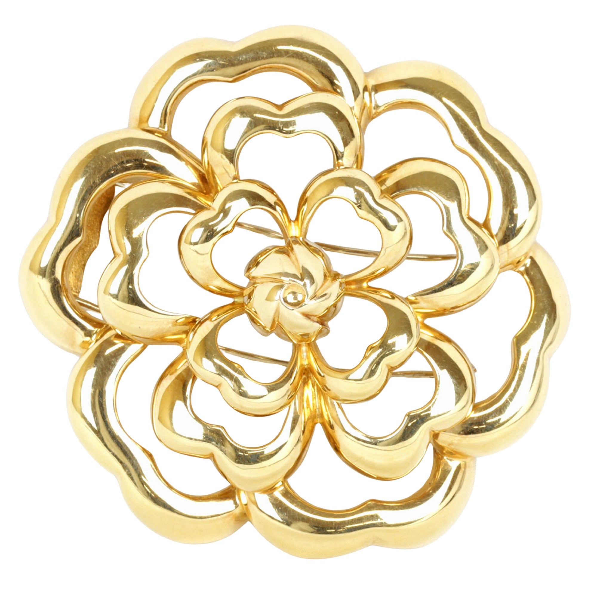 Chanel Camellia Gold Yellow Gold Brooch 