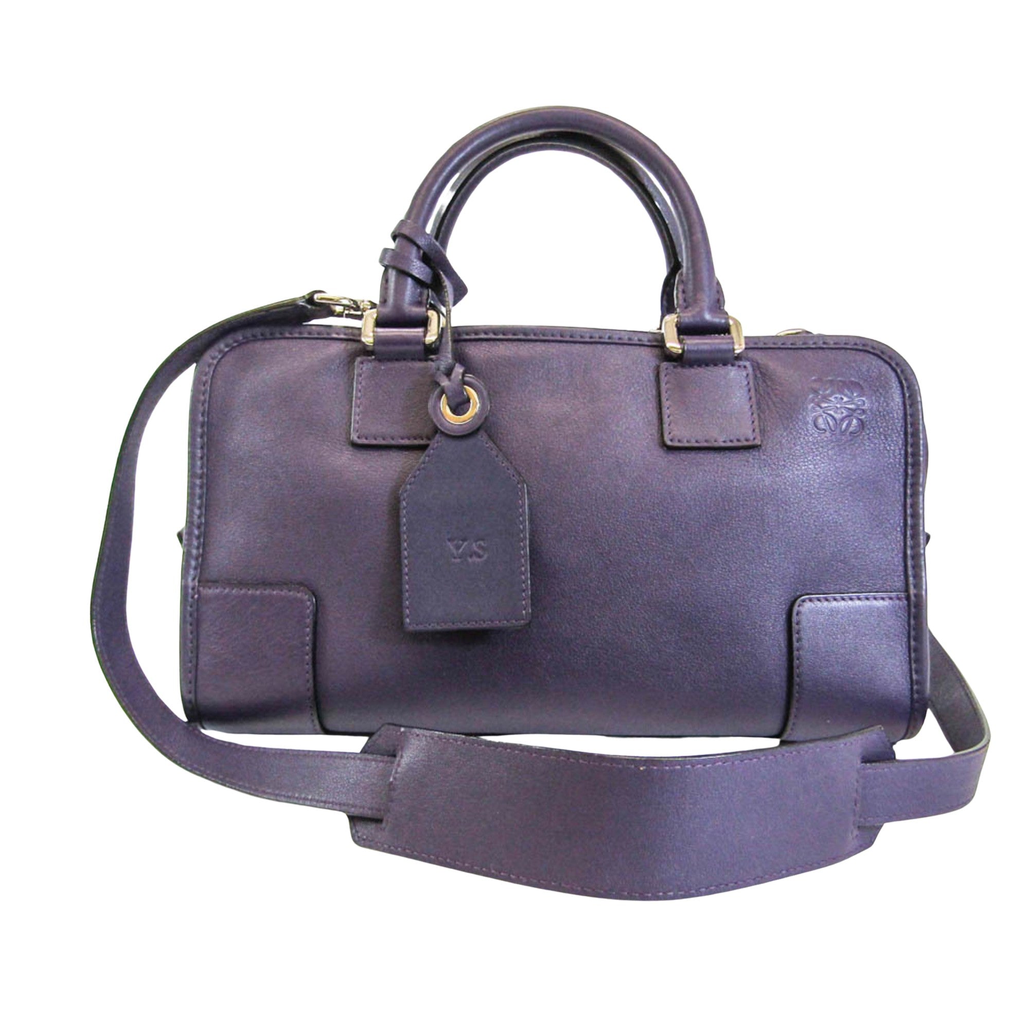 Loewe Amazona Purple Leather Shoulder Bag