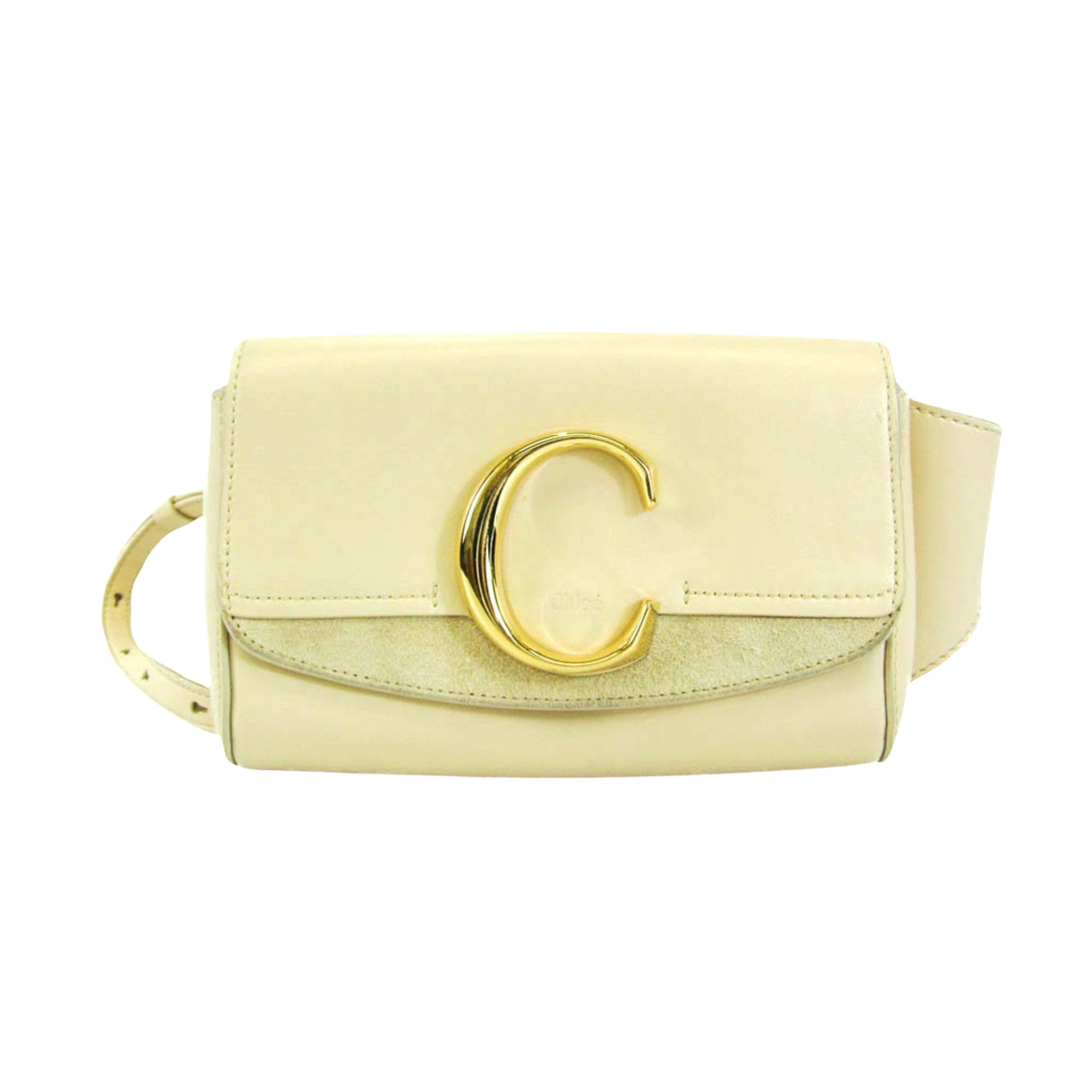 Chloé C Beige Leather Shopper Bag