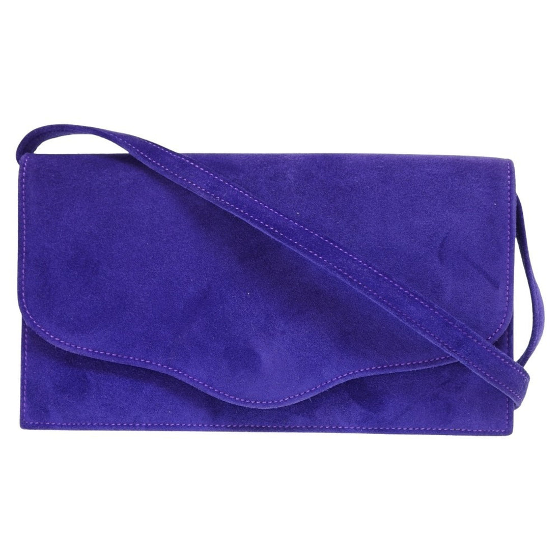 Hermès Purple Suede Clutch Bag