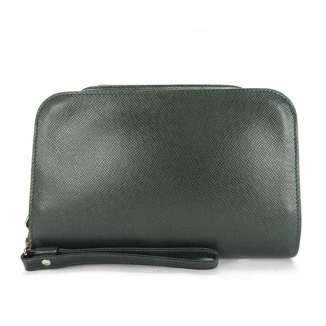 Louis Vuitton Pochette Green Leather Clutch Bag