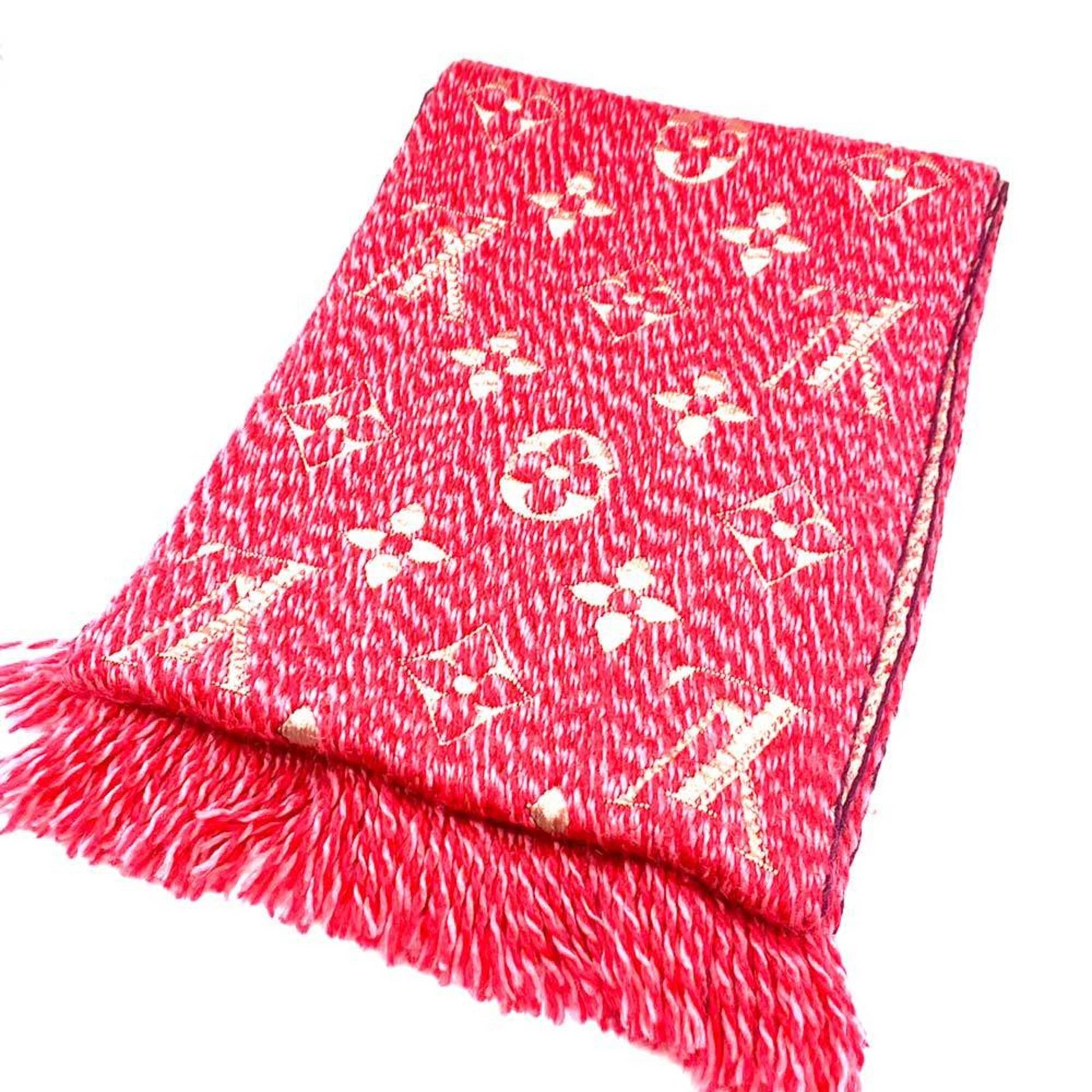 Louis Vuitton Logomania Red Wool Scarf 