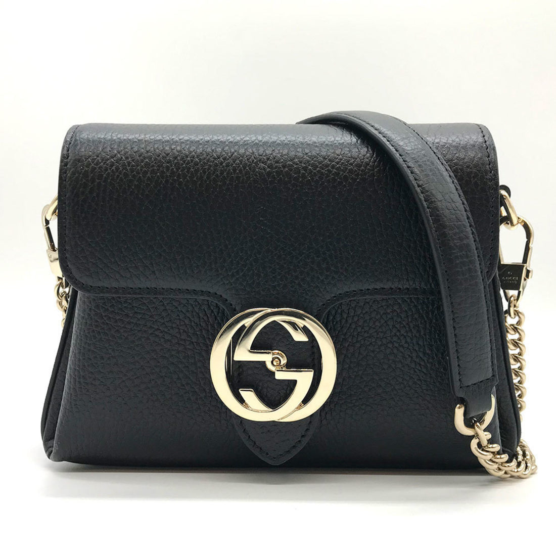 Gucci Dollar Black Leather Shopper Bag