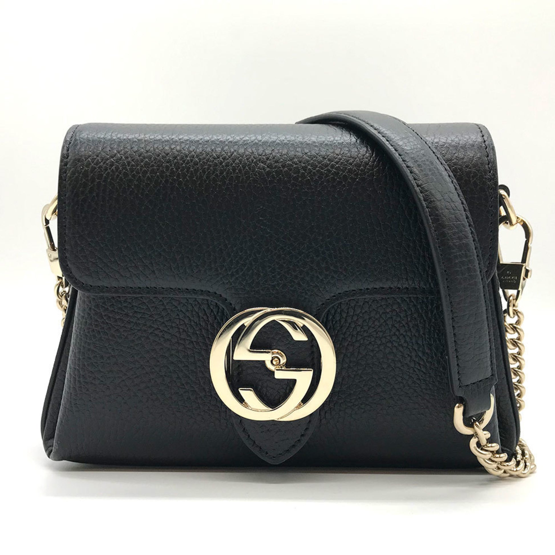 Gucci Dollar Black Leather Shopper Bag