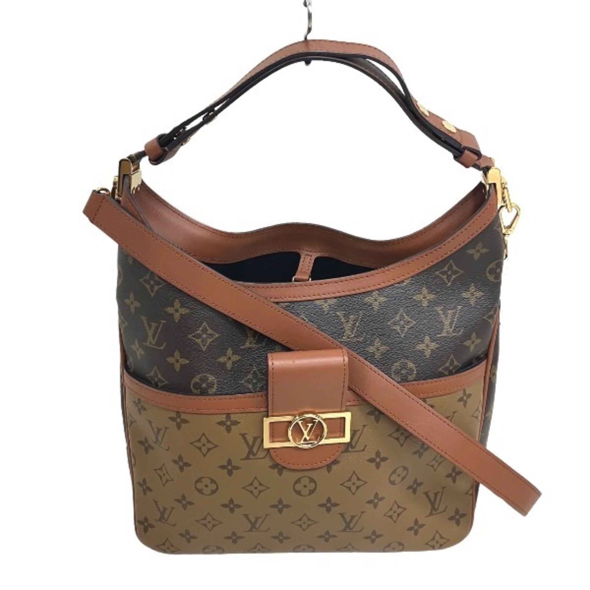 Louis Vuitton Dauphine Mm Brown Canvas Shoulder Bag