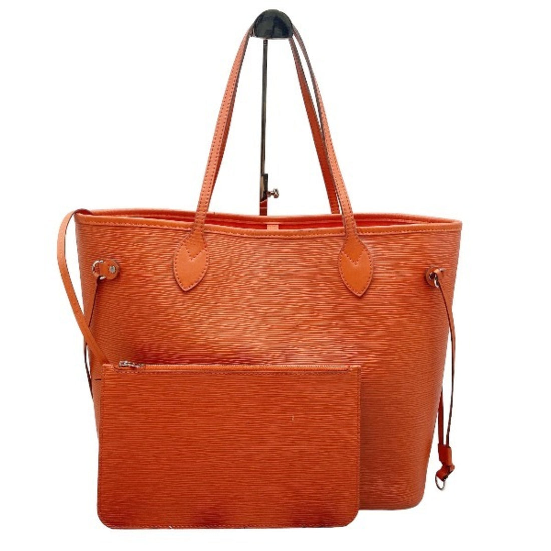 Louis Vuitton Neverfull MM Orange Leather Tote Bag