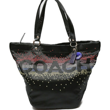 Coach Poppy Black Leather Tote Bag