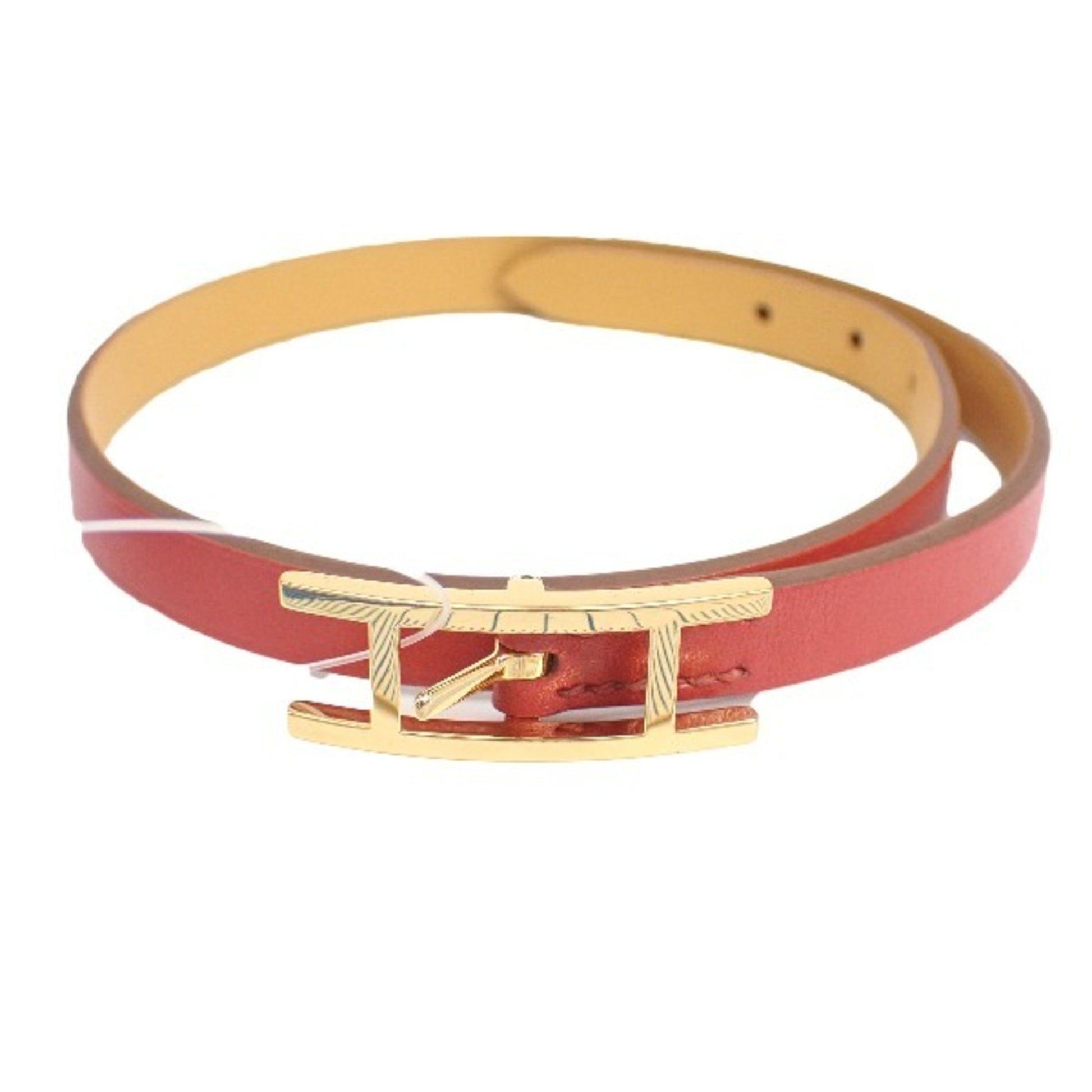 Hermès Hapi Red Leather Bracelet 