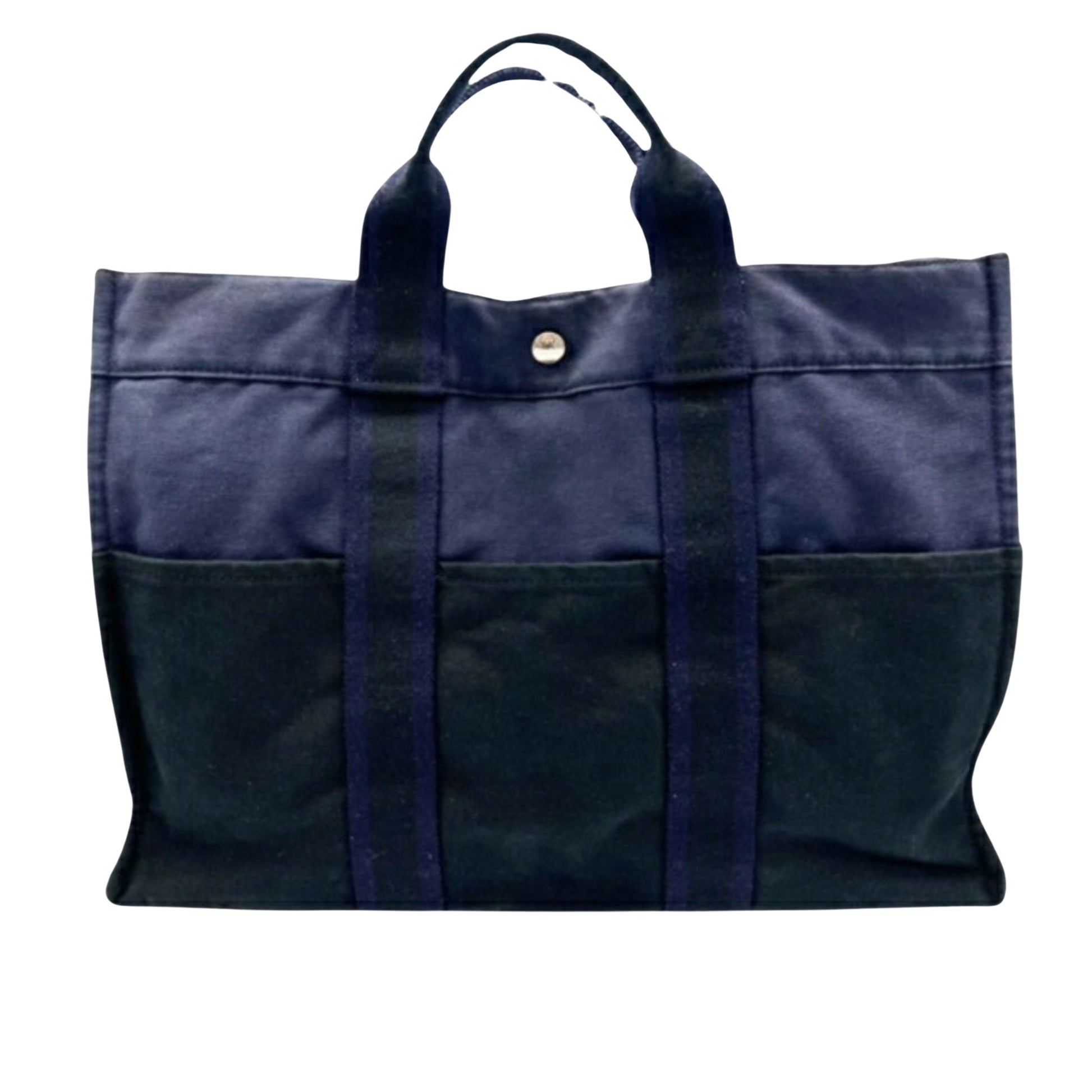 Hermès Fourre tout Navy Canvas Tote Bag