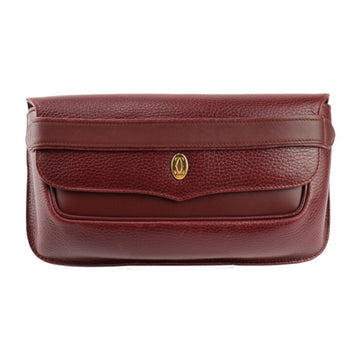 Cartier Must line Burgundy Leather Clutch Bag