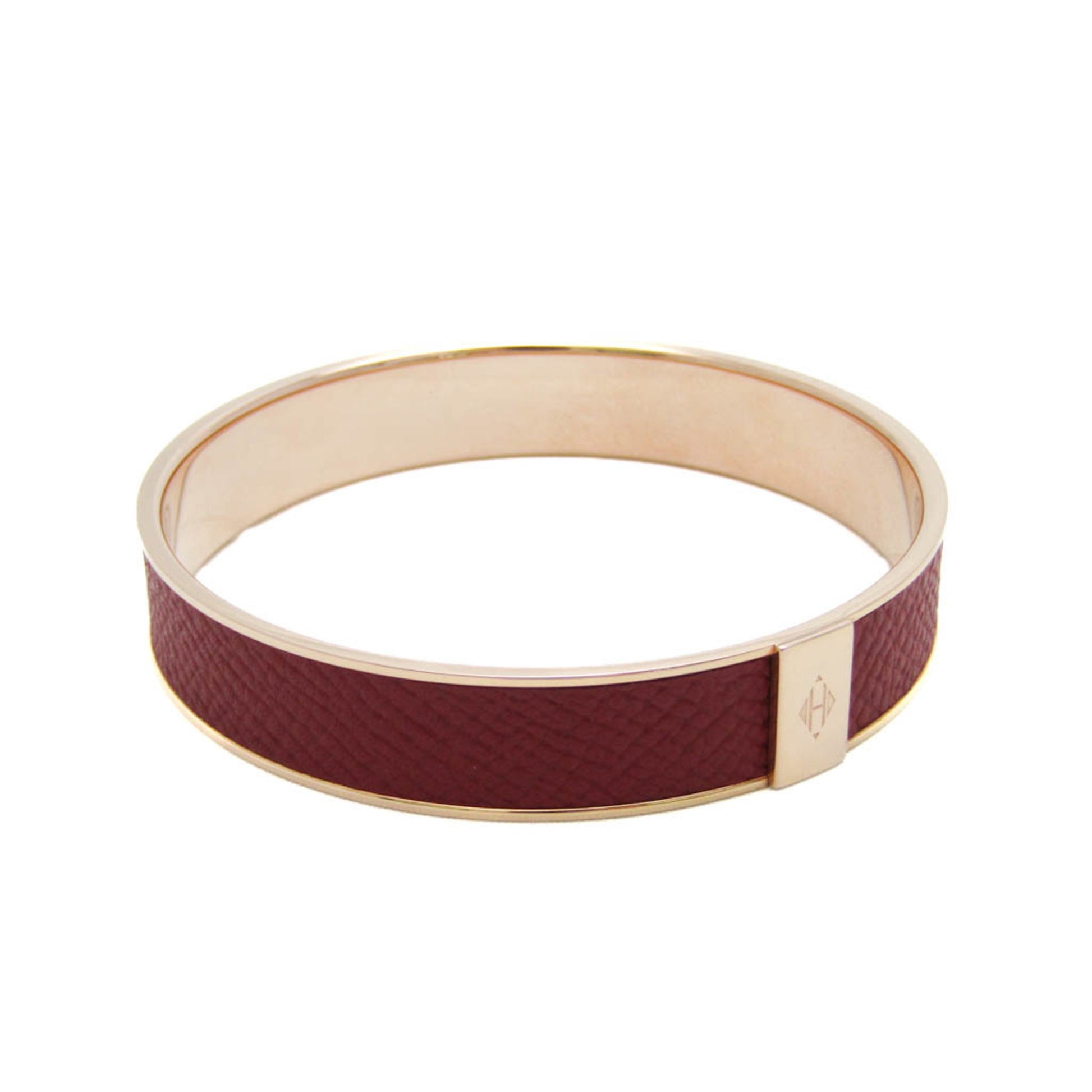 Hermès -- Burgundy Metal Bracelet 