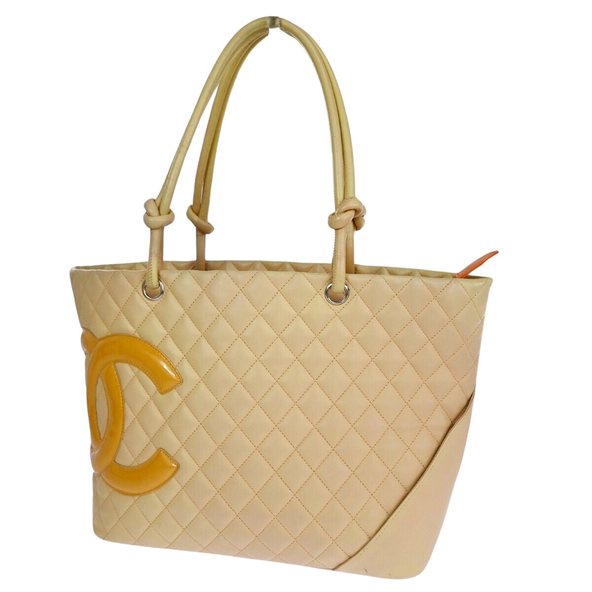 Chanel Cambon Beige Leather Shoulder Bag