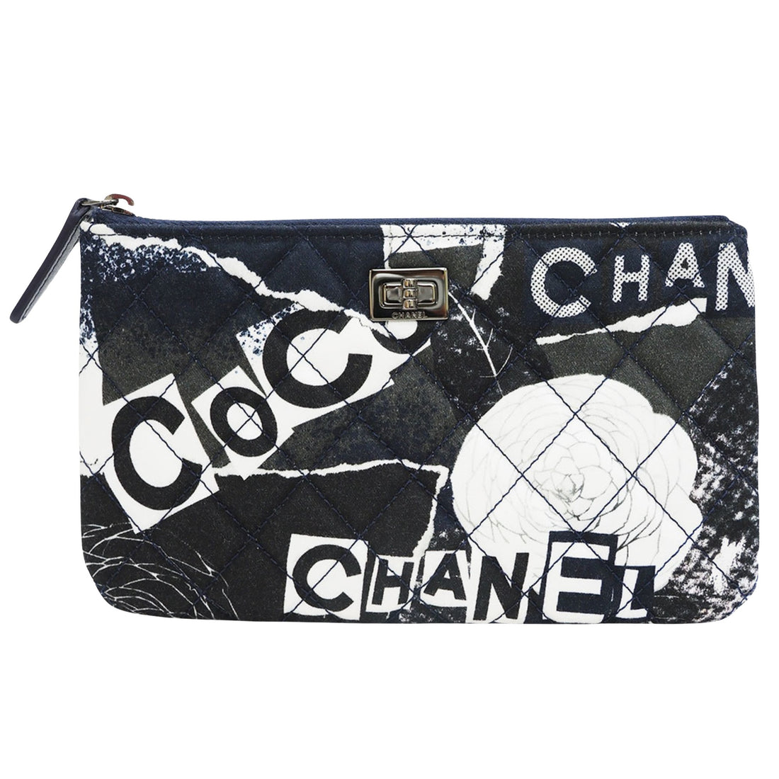 Chanel Black Canvas Clutch Bag