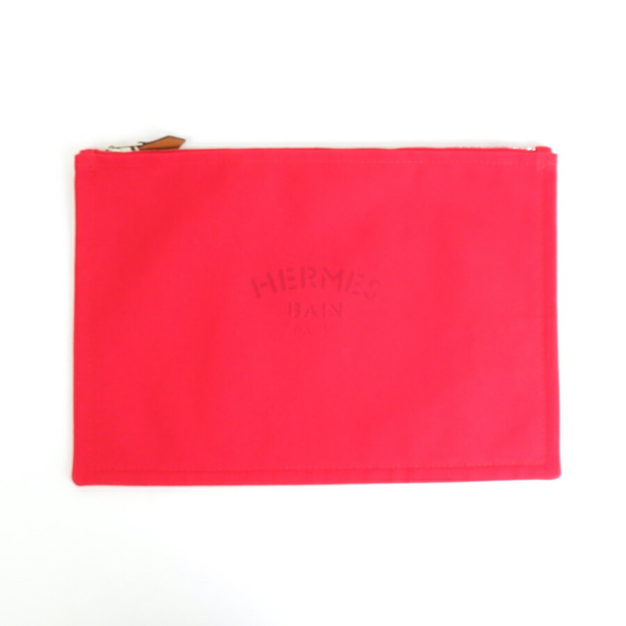 Hermès Neobain Red Cotton Clutch Bag