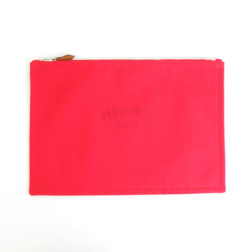 Hermès Neobain Red Cotton Clutch Bag