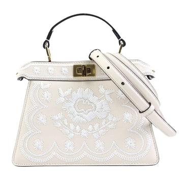 Fendi Peekaboo White Leather Handbag 