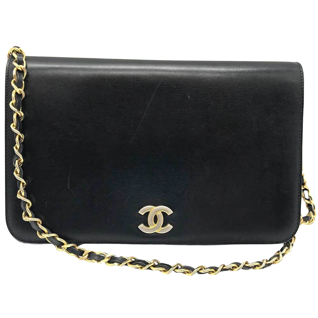 Chanel Wallet On Chain Black Leather Shopper Bag