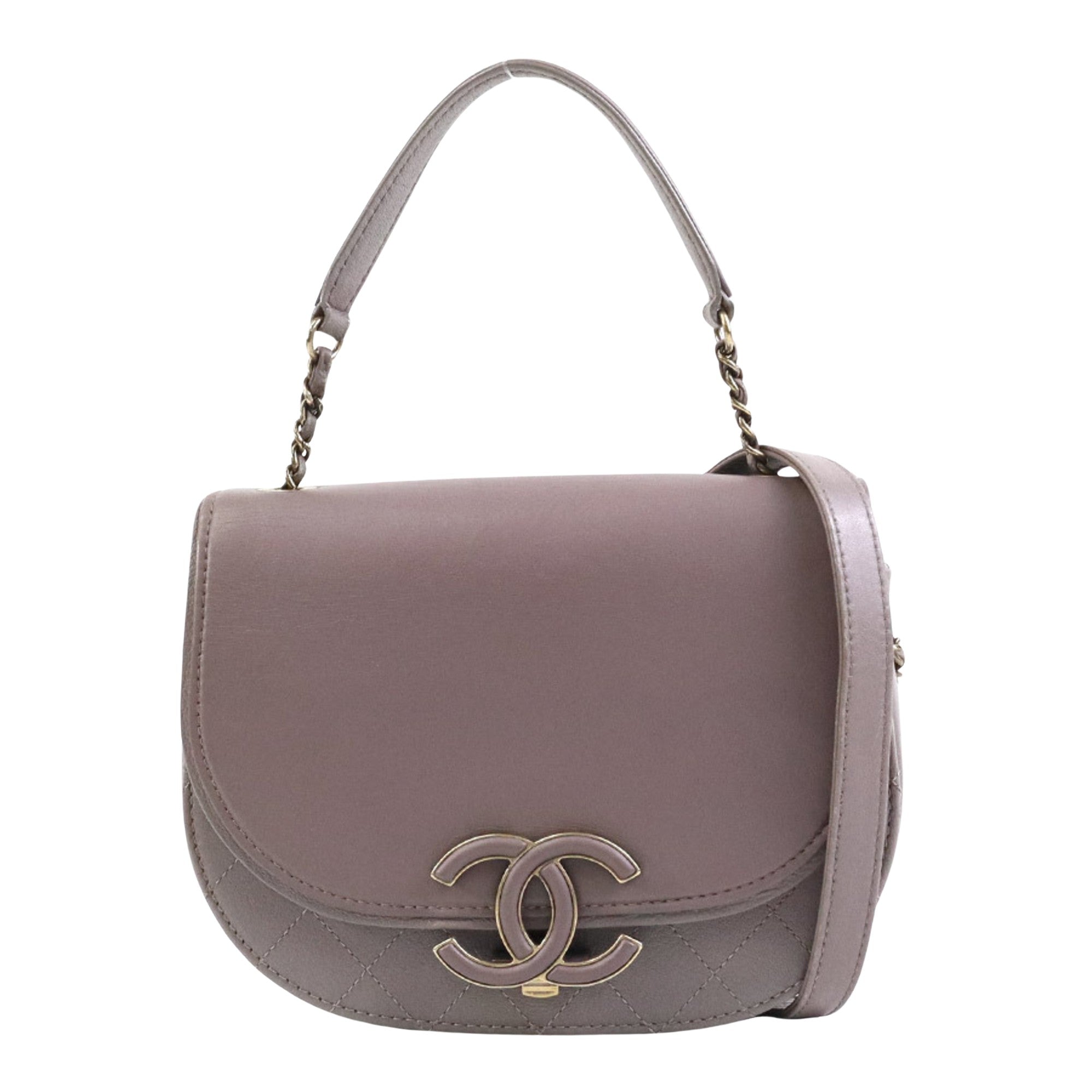 Chanel Cambon Grey Leather Shopper Bag