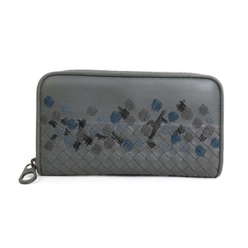 Bottega Veneta Intrecciato Grey Leather Wallet 