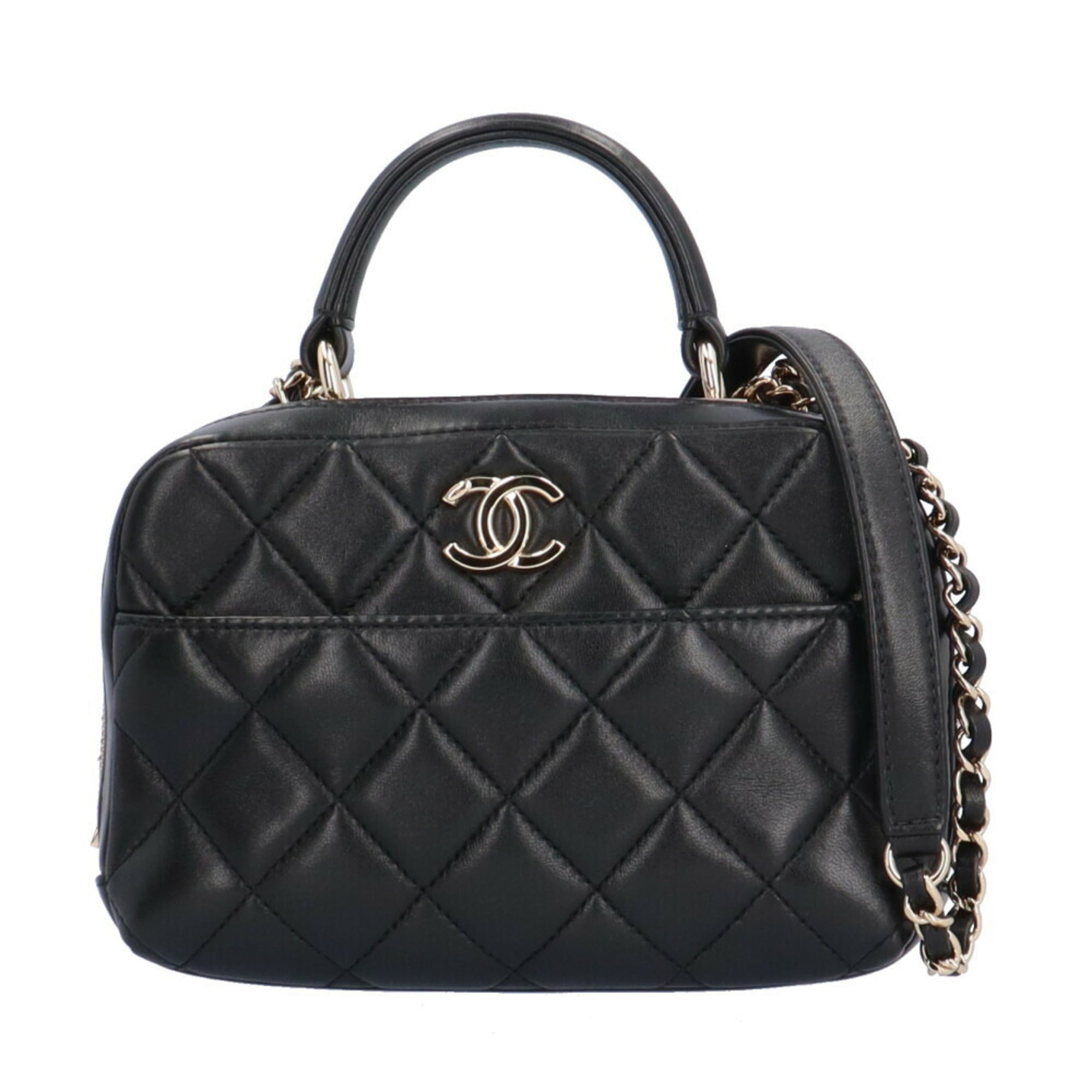 Chanel Coco Handle Black Leather Shopper Bag