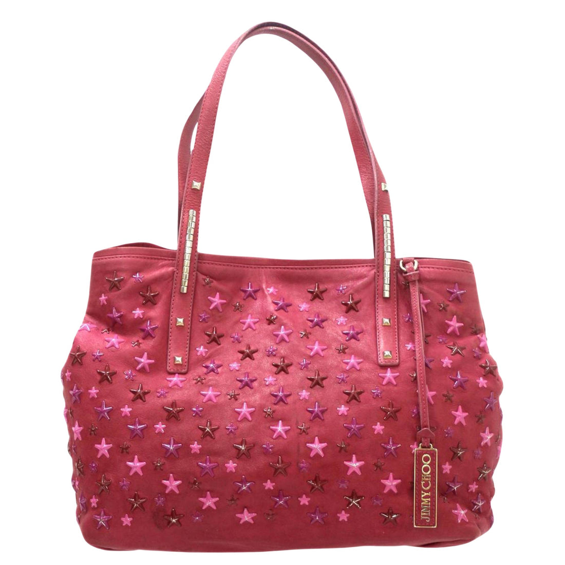 Jimmy Choo Star Pink Leather Tote Bag