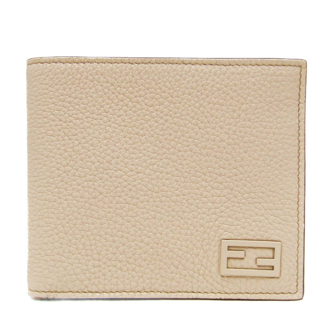 Fendi FF Beige Leather Wallet 