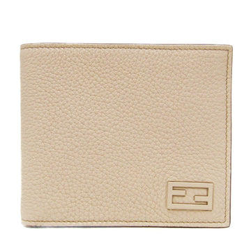 Fendi FF Beige Leather Wallet 