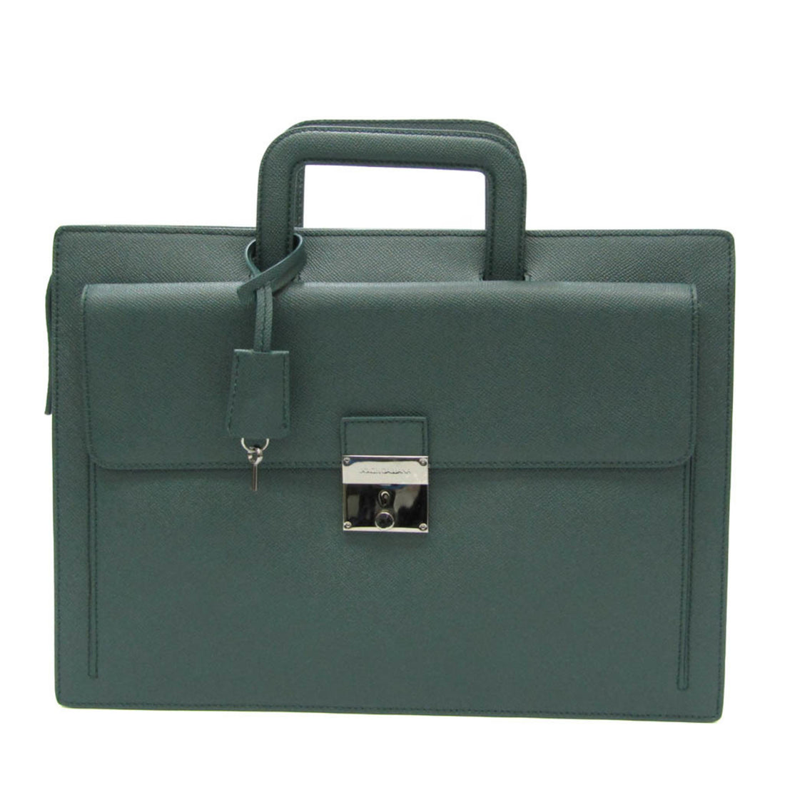 Dolce & Gabbana Green Leather Briefcase Bag