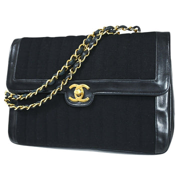 Chanel Flap bag Black Canvas Shoulder Bag