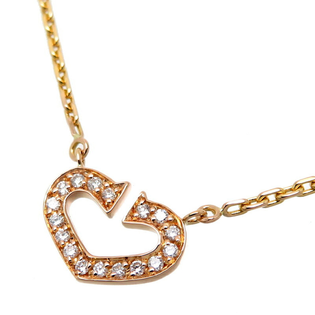 Cartier C de cartier Gold Rose Gold Necklace 