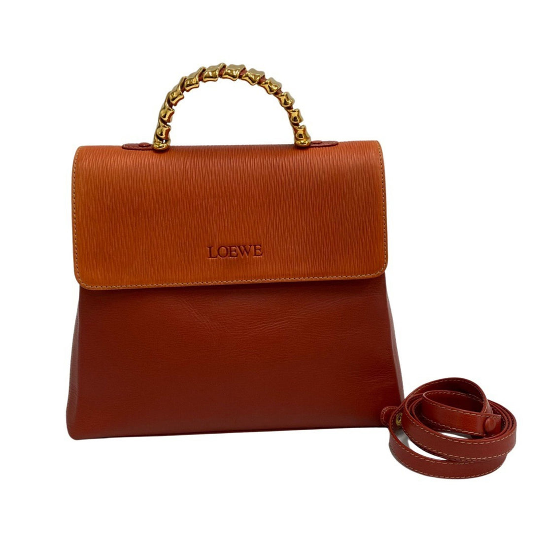 Loewe Orange Leather Handbag 