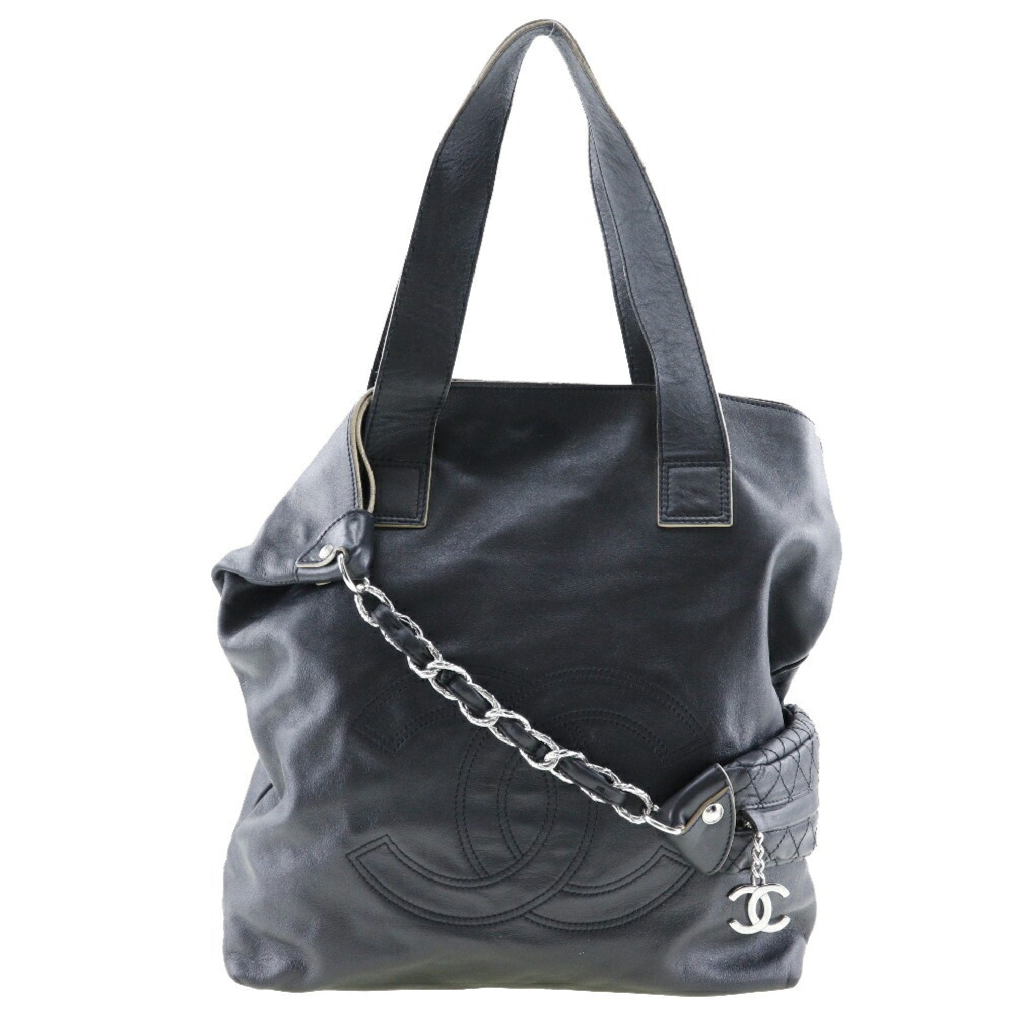 Chanel Cabas Black Leather Handbag 