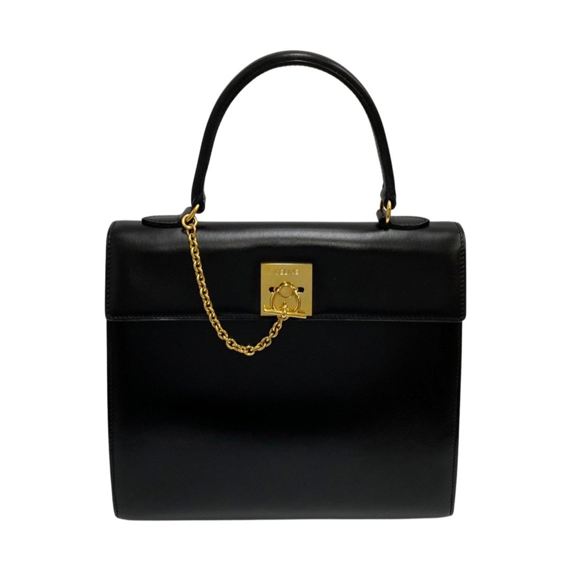 Céline Kelly Black Leather Handbag 