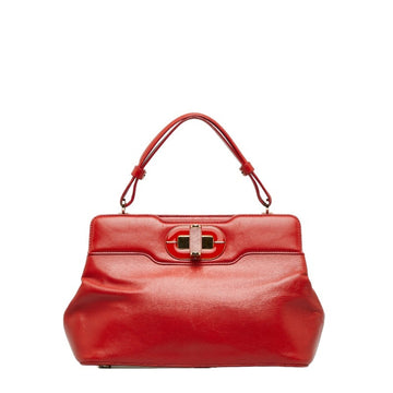 Bulgari Red Leather Handbag 