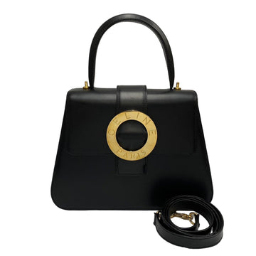 Céline Logo du cercle Black Leather Handbag 