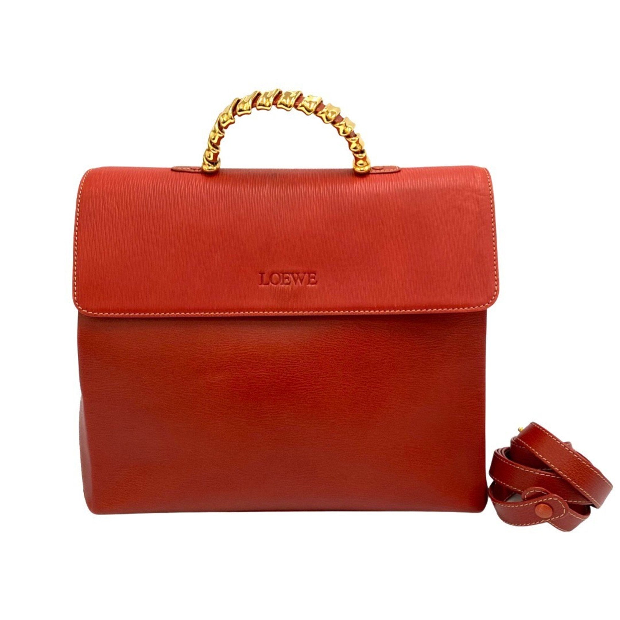 Loewe Velazquez Red Leather Handbag 