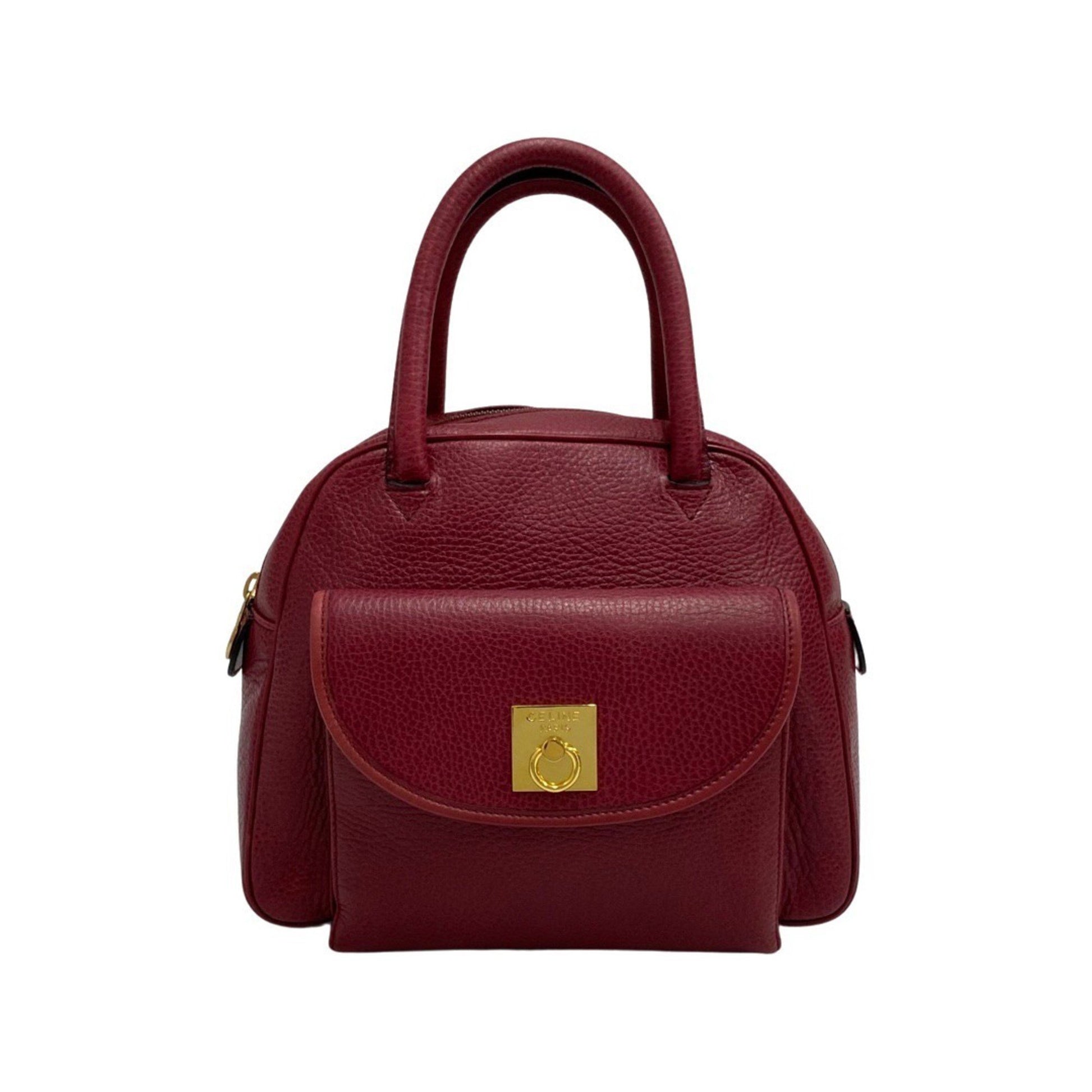 Céline Burgundy Leather Handbag 