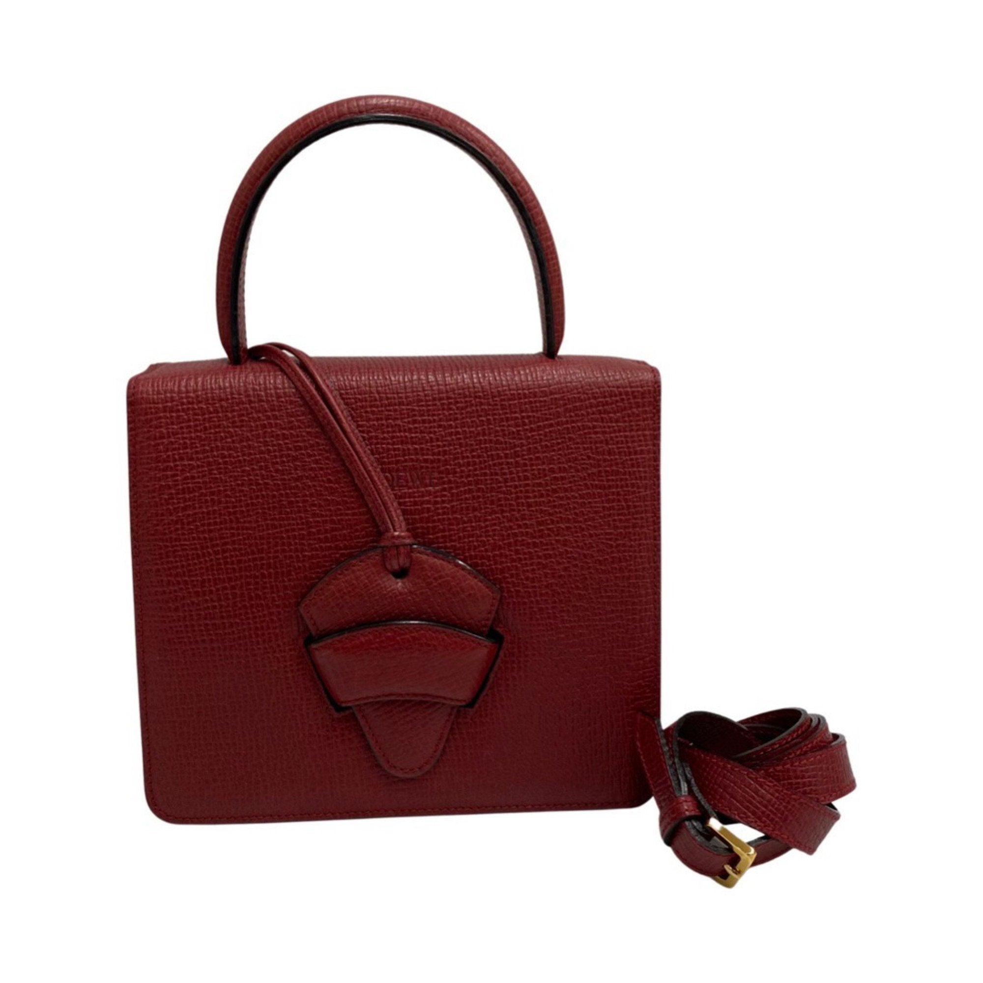 Loewe Barcelona Red Leather Handbag 