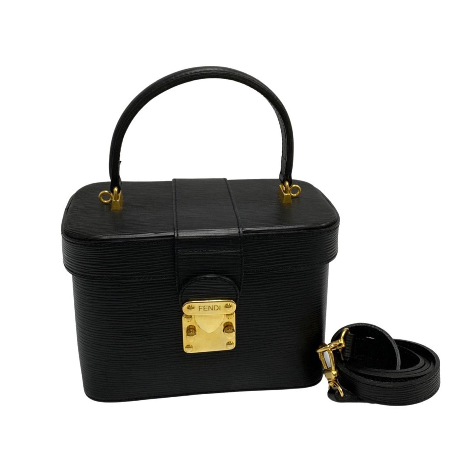 Fendi Vanity box Black Leather Handbag 