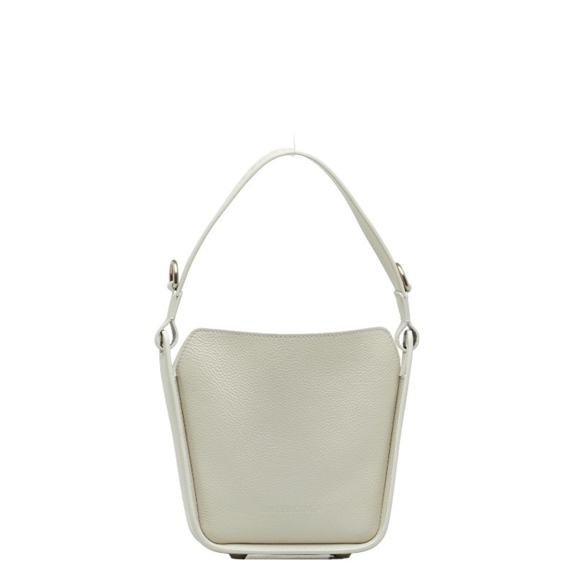 Balenciaga North South White Leather Shopper Bag